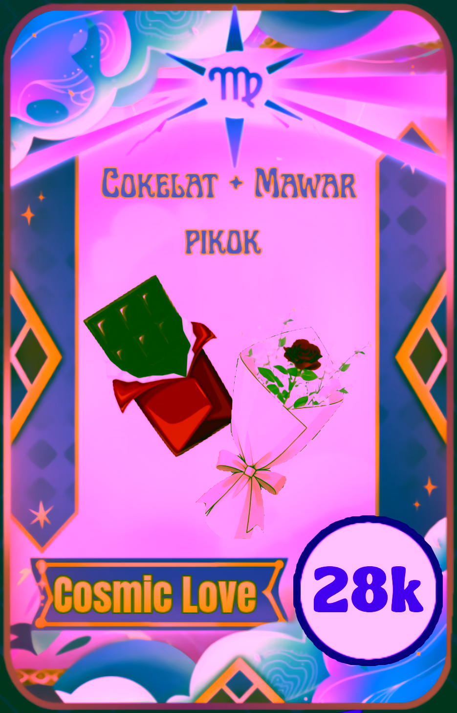 Cosmic Love — Cokelat + buket mawar + pikok